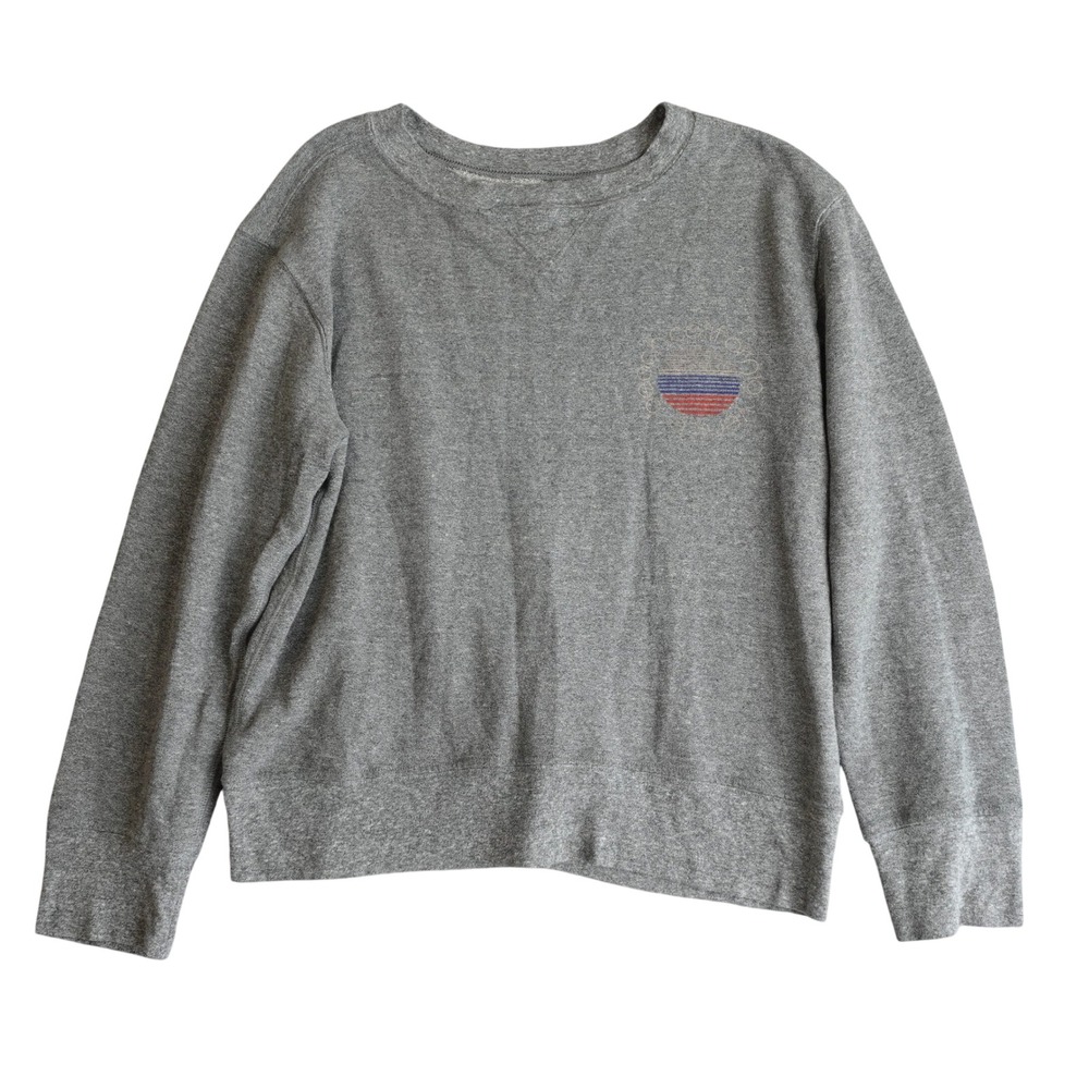 Current/Elliott Stadium Sweatshirt Heather‎ Gray Venice '76 Distressed Grunge S